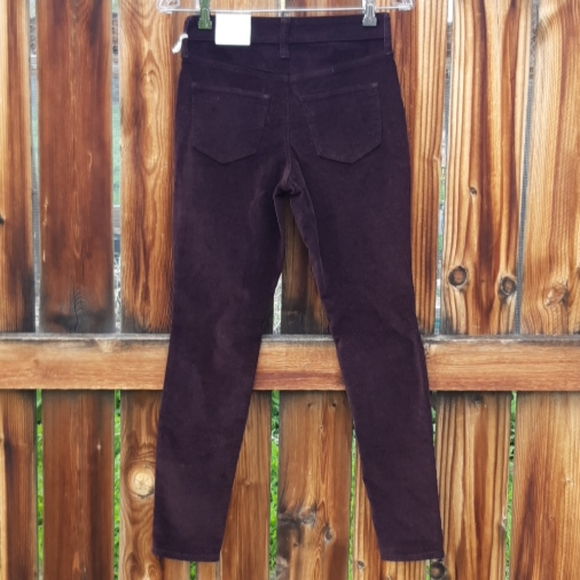 Nwt high rise skinny button fly maroon pants 00/24 - Picture 4 of 8